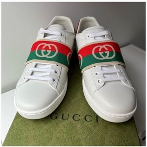 Gucci Ace White Leather LOGO Sneakers